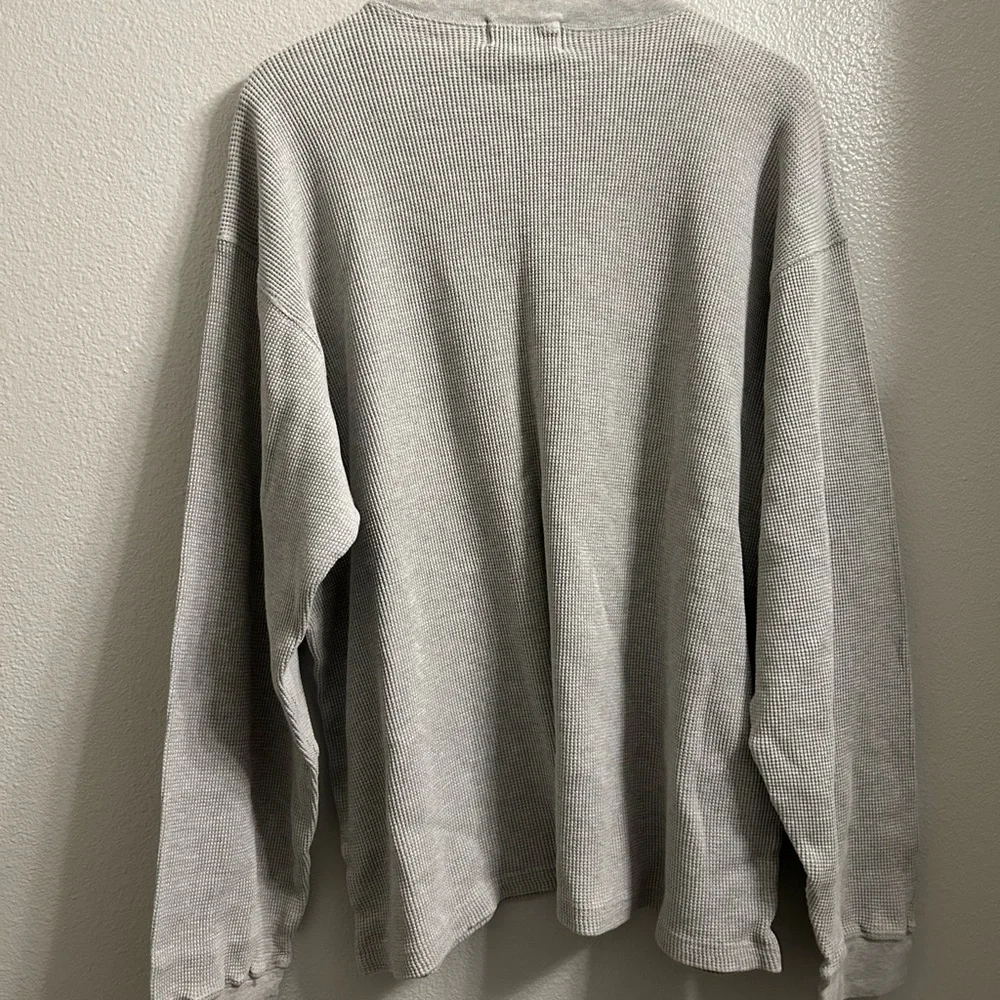 Eddie Bauer Light Gray Waffle Knit Top - Picture 4 of 7